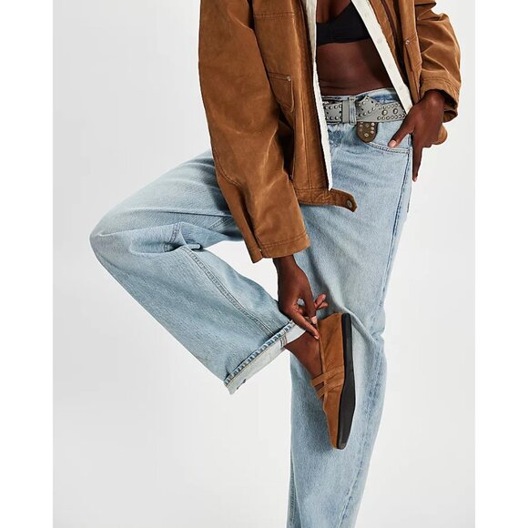 FREE PEOPLE Crystal Gemini Ballet Flat / Burnt Caramel Suede - Picture 3 of 13